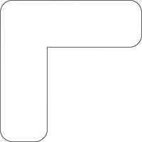 Floor Marking Shapes, L, 7" L x 3.5" W, White, Vinyl Par Equipment
