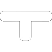 Floor Marking Shapes, T, 9.5" L x 6.5" W, White, Vinyl Par Equipment