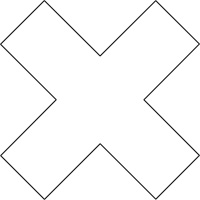 Floor Marking Shapes, Cross, 9.5" L x 3.5" W, White, Vinyl Par Equipment