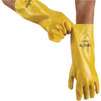 Rough-Finish Chemical-Resistant Gloves, Size 9, 14" L, PVC, Interlock Inner Lining, 47-mil Par Equipment