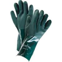 Double Dipped Green Gloves, 14" L, PVC, Cotton Jersey Inner Lining, 70-mil Par Equipment