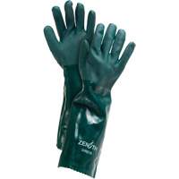 Double Dipped Green Gloves, 18" L, PVC, Cotton Jersey Inner Lining, 70-mil Par Equipment