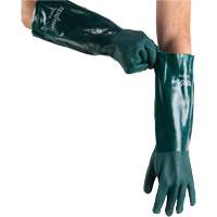 Double Dipped Green Gloves, 18" L, PVC, Cotton Jersey Inner Lining, 70-mil Par Equipment