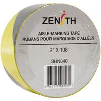 Aisle Marking Tape, 2" x 108', PVC, Black and Yellow Par Equipment