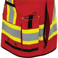 6678 High-Visibility Antimicrobial Mesh-Back Surveyor Vest, Red, Small, Polyester Par Equipment