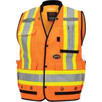 6680 High-Visibility Antimicrobial Mesh-Back Surveyor Vest, High Visibility Orange, Small, Polyester Par Equipment