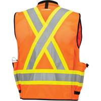 6680 High-Visibility Antimicrobial Mesh-Back Surveyor Vest, High Visibility Orange, Small, Polyester Par Equipment
