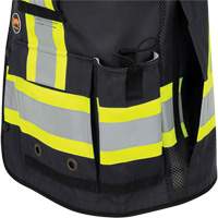 6679 High-Visibility Antimicrobial Mesh-Back Surveyor Vest, Black, Small, Polyester Par Equipment