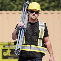 6679 High-Visibility Antimicrobial Mesh-Back Surveyor Vest, Black, Small, Polyester Par Equipment