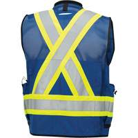 6681 High-Visibility Antimicrobial Mesh-Back Surveyor Vest, Royal Blue, Small, Polyester Par Equipment