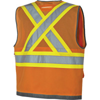 Veste de s&eacute;curit&eacute; pour arpenteur Pioneer avec fermeture &agrave; glissi&egrave;re et dos en maille, Orange haute visibilit&eacute;, Petit, Polyester Par Equipment