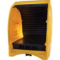 4-Drum Hard Cover Spill Pallet, 68.11" L x 61.61" W x 83.07" H, 1433 lbs. Load Capacity Par Equipment