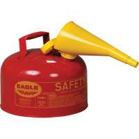 Safety Can for Flammables with Funnel, Type I, Galvanized Steel, 2.5 US gal., Red, FM Approved/UL/ULC Listed Par Equipment