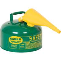 Safety Can for Combustibles with Funnel, Type I, Galvanized Steel, 2.5 US gal., Green, FM Approved/UL/ULC Listed Par Equipment