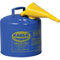 Safety Can for Kerosene with Funnel, Type I, Galvanized Steel, 5 US gal., Blue, FM Approved/UL/ULC Listed Par Equipment