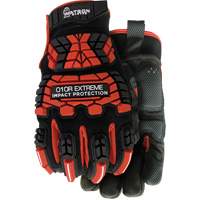 010R Extreme Red Impact Resistant Gloves, X-Small, Microfibre Palm, Hook & Loop Cuff Par Equipment