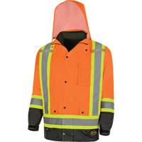 Parka de s&eacute;curit&eacute; d'hiver imperm&eacute;able 7-en-1 5056 Pioneer Yukon, Polyester, Noir/Orange haute visibilit&eacute;, T-petit Par Equipment