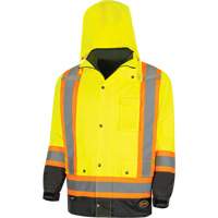 Parka de s&eacute;curit&eacute; d'hiver imperm&eacute;able 7-en-1 5057 Pioneer Yukon, Polyester, Noir/Jaune lime haute visibilit&eacute;, T-petit Par Equipment