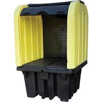 Yellow Roll Top Hardcover Spill Pallet, 65" L x 65" W x 101" H, 5000 lbs. Load Capacity Par Equipment