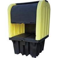 Yellow Roll Top Hardcover Spill Pallet, 65" L x 65" W x 101" H, 5000 lbs. Load Capacity Par Equipment