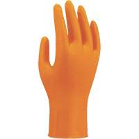 709HVO High-Visibility Disposable Gloves, 7/Small, Nitrile, 8-mil, Powder-Free, Orange Par Equipment