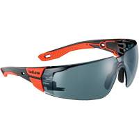 RUSH+ 2.0 M/L Safety Glasses with Black & Red Frame, Smoke Lens, Anti-Fog/Anti-Scratch, ANSI Z87+ Par Equipment
