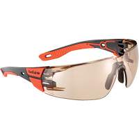 RUSH+ 2.0 M/L Safety Glasses with Black & Red Frame, Copper Lens, Anti-Fog/Anti-Scratch, ANSI Z87+ Par Equipment