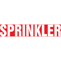 Marqueur de tuyau "Sprinkler", Autocollant, 1" h x 8" la, Blanc/rouge Par Equipment