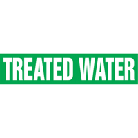 Marqueurs de tuyau "Tower Water Return", Autocollant, 4" h x 24" la, Blanc/vert Par Equipment