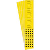 Marqueurs de tuyau avec espace vierge suivi du symbole °F , Autocollant, 2-1/4" h x 14" la, Noir sur jaune Par Equipment