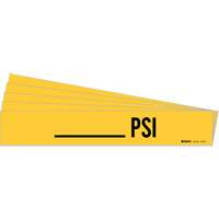 "PSI" Pipe Marker, Self-Adhesive, 2-1/4" H x 14" W, Black on Yellow Par Equipment