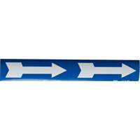 Arrow Pipe Markers, Self-Adhesive, 4" H x 12" W, White on Blue Par Equipment