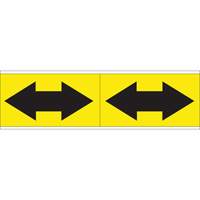 Dual Direction Arrow Pipe Markers, Self-Adhesive, 2-1/4" H x 7" W, Black on Yellow SI726 | Par Equipment