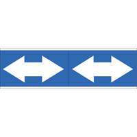 Dual Direction Arrow Pipe Markers, Self-Adhesive, 2-1/4" H x 7" W, White on Blue SI727 | Par Equipment