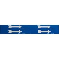 Arrow Pipe Markers, Self-Adhesive, 1-1/8" H x 7" W, White on Blue Par Equipment