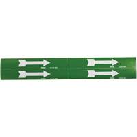 Arrow Pipe Markers, Self-Adhesive, 1-1/8" H x 7" W, White on Green Par Equipment