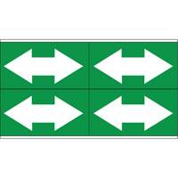 Dual Direction Arrow Pipe Markers, Self-Adhesive, 1-1/8" H x 7" W, White on Green SI739 | Par Equipment