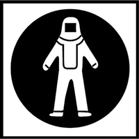 Right to Know Pictogram Labels - Full Protection Suit, Vinyl, Sheet, 5/8" L x 3/4" W Par Equipment
