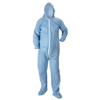 Pyrolon&reg; Plus 2 FR Hooded Coveralls With Boots, Small, Blue, FR Treated Fabric Par Equipment