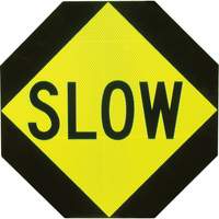 Double-Sided "Stop/Slow" Traffic Control Sign, 18" x 18", Aluminum, English SO101 | Par Equipment