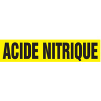 "Acide Nitrique" Pipe Markers, Self-Adhesive, 2-1/2" H x 12" W, Black on Yellow SQ302 | Par Equipment