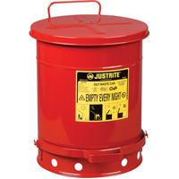Contenants pour déchets huileux, Homologué FM/Listé UL, 10 gal. US, Rouge SR358 | Par Equipment