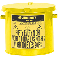 Oily Waste Cans, FM Approved/UL Listed, 2 US gal., Yellow SR361 | Par Equipment