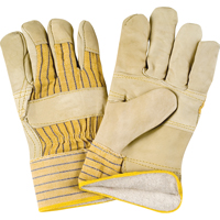 Winter-Lined Patch-Palm Fitters Gloves, Large, Grain Cowhide Palm, Cotton Fleece Inner Lining Par Equipment