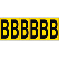 Individual Adhesive Letter Markers, B, 2-15/16" H, Black on Yellow SR591 | Par Equipment