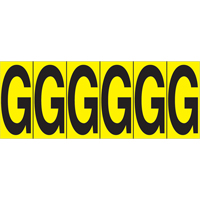 Individual Adhesive Letter Markers, G, 2-15/16" H, Black on Yellow SR596 | Par Equipment