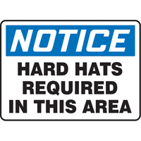 Enseigne  Hard Hats Required , 7" x 10", Vinyle, Anglais Par Equipment