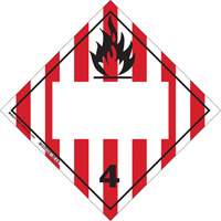 Flammable Solids TDG Placard, Adhesive Vinyl Par Equipment