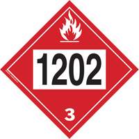 1202 Fuel Oil Flammable Liquid TDG Placard, Plastic Par Equipment
