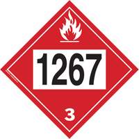 1267 Petroleum Crude Oil Flammable Liquid TDG Placard, Adhesive Vinyl Par Equipment
